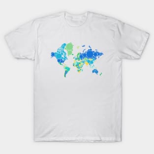 abstract world map with colorful dots T-Shirt